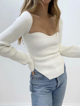 Square Neck Long Sleeve Sweater