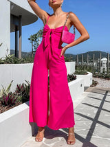 Spaghetti Strap Tie Up Hollow Out Jumpsuit