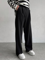 Solid Color Straight Leg Long Pants