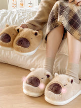 Cute Cartoon Animal Plush Cotton Slippers