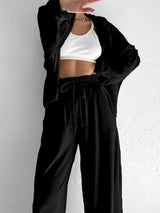 Velvet Sweatshirt & Long Pant Set