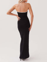 Strapless Hollow Out Bodycon Maxi Dress