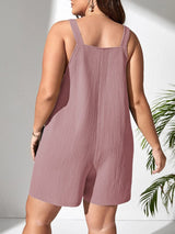 Solid Color Tank Romper