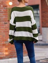 Crew Neck Stripe Sweater