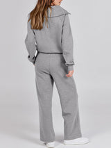 Cozy Quarter-Zip Pollover Set