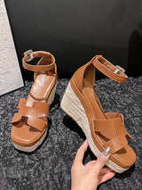 PU Buckle Chunky Sandals