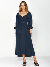 Latern Sleeve Reversible Maxi Dress