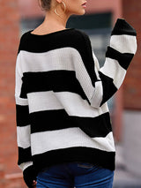 Crew Neck Stripe Sweater