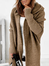 Dolman Sleeve Hooded Cardigan