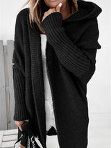 Dolman Sleeve Hooded Cardigan