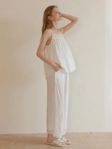 Kafiloe Lace Trim Camisole Pajama Set