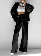 Velvet Sweatshirt & Long Pant Set