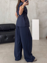 Sleeveless Tie Up Cardigan & Long Pant Set