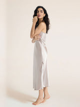 Kafiloe Bow Tie Slit Chemise Nightgown