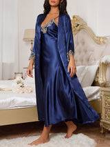 Lace V Neck Nightdress & Robe Set