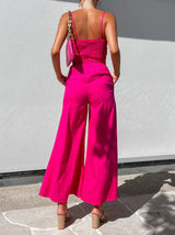 Spaghetti Strap Tie Up Hollow Out Jumpsuit