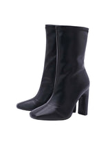 Solid Color Square Toe Midi-Calf Boots