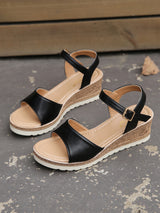 Ankle Buckle Platform Wedge Sandals