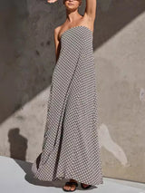 Strapless Print Maxi Dress