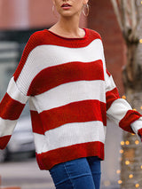 Crew Neck Stripe Sweater