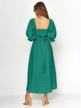 Latern Sleeve Reversible Maxi Dress