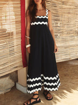 Wave Pattern Camisole Maxi Dress