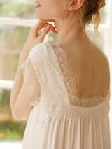 Solid Lace Stitching Lounge Nightdress