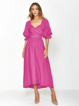 Latern Sleeve Reversible Maxi Dress