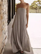 Strapless Print Maxi Dress