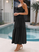 Knot Front Spaghetti Strap Maxi Dress