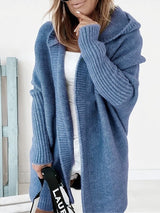 Dolman Sleeve Hooded Cardigan