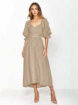 Latern Sleeve Reversible Maxi Dress