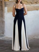 Contrast Sleeveless Maxi Dress