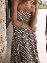 Strapless Print Maxi Dress