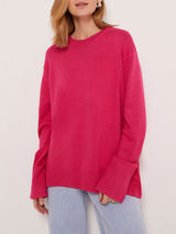 Solid Color Crew Neck Sweater