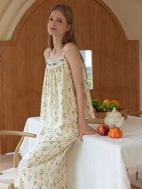 Flower Patterns Cotton Pajama Set