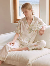 Kafiloe Elegant Floral Print Cotton Pajama Set