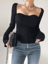 Square Neck Long Sleeve Sweater