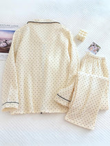 Cotton Spot Print Long Sleeve Pajama Set