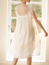 Solid Lace Stitching Lounge Nightdress