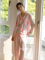 Kafiloe Colorful Striped Long Sleeve Pajama Set