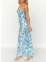 Printed Knotted Tube Maxi Dress