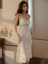 Kafiloe Velvet Lace Slip Nightgown