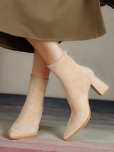 Simple Solid Color Ankle Boots