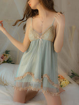Kafiloe Mesh Tulle Cami Nightgown