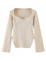 Square Neck Long Sleeve Sweater