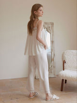 Kafiloe Lace Trim Camisole Pajama Set