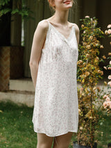 Floral Satin Spaghetti Strap Mini Nightdress