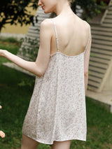 Floral Satin Spaghetti Strap Mini Nightdress
