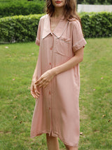 Petal Collar Sleep Shirt Dress